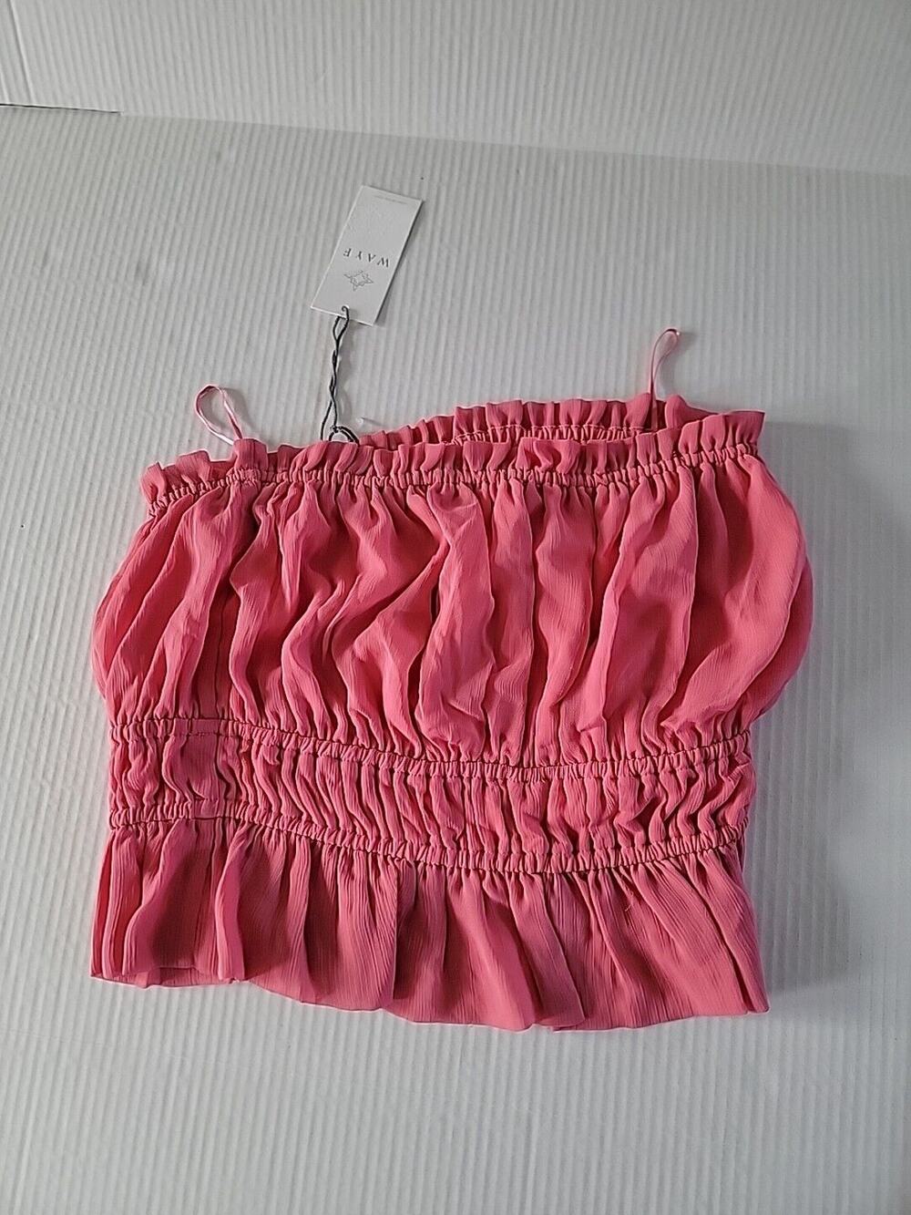 WAYF bandeau cropped Top Sz XL pink blouse B8